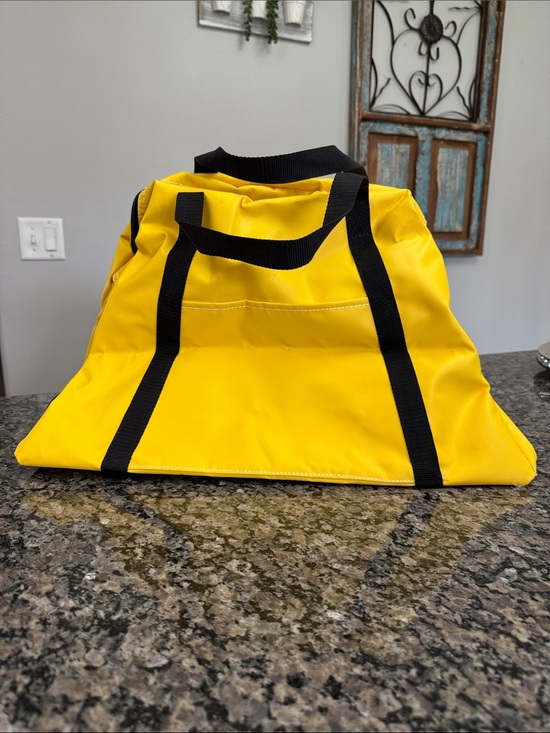 Other - Waterproof heavy duty vinyl Bright Yellow Tote Bag with Black Straps NEW